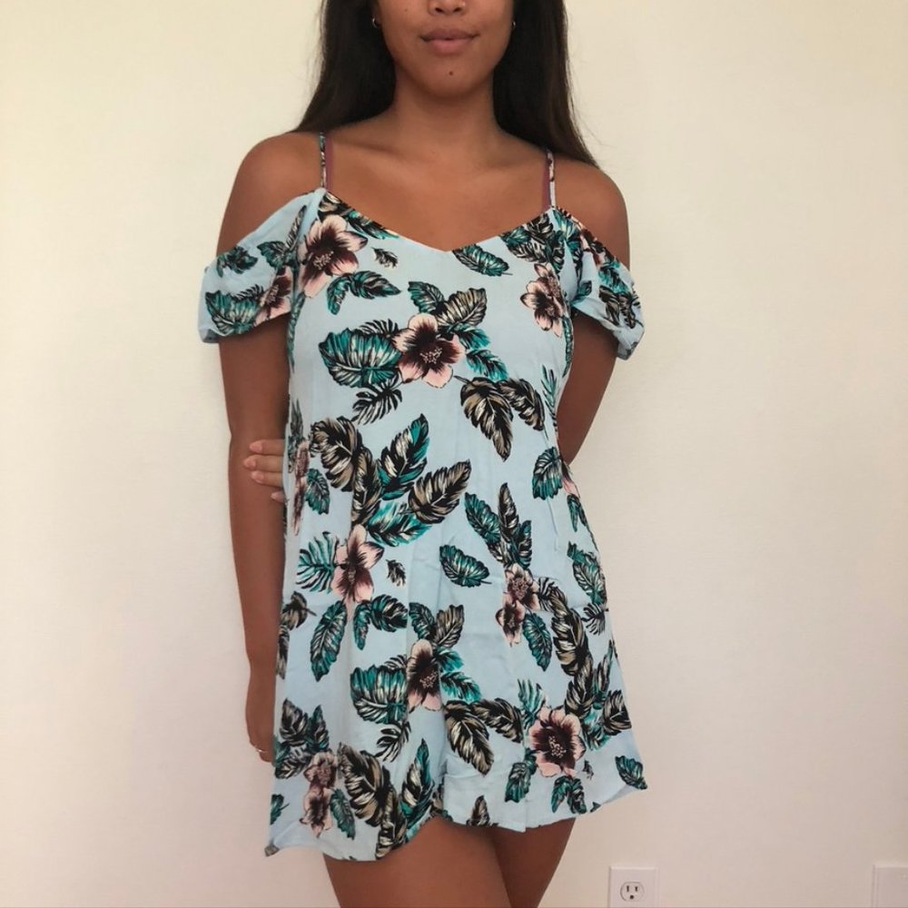 Tropical Off the Shoulder Dress